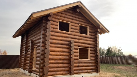 Дом деревянный из рубленного бревна Москва Дмитров