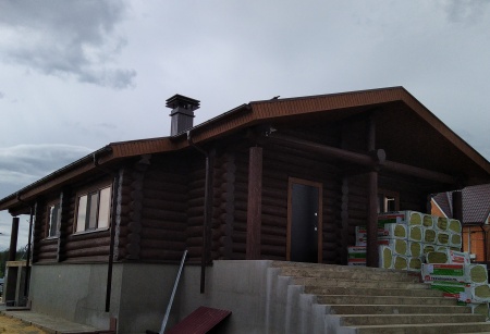 Республика Татарстан, Мамадышский р-н, одноэтажный рубленый дом из бревна по проекту Д-128, 2018 год